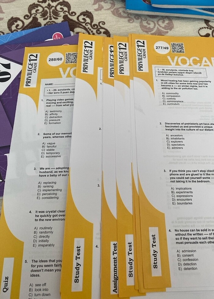 Dilko gramer, privilege practice test ,vocabulary test - Görsel 2