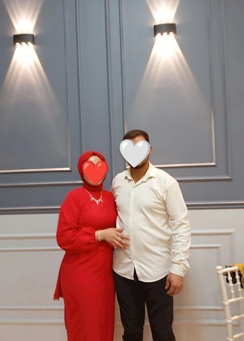 Diğer Uzun Kollu Kırmızı cepli Elbise