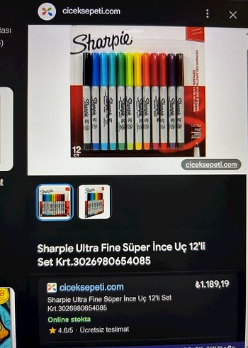 Beden Sharpie Renkli Kalıcı Marker Seti