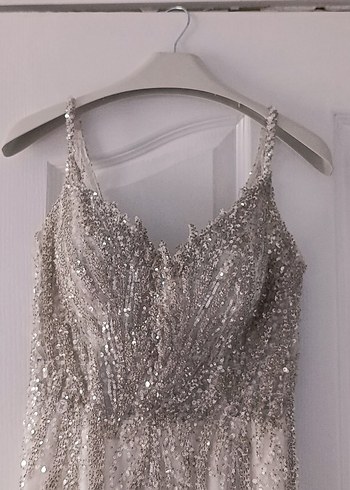 askılı balık model Beyaz Gelinlik - Görsel 7