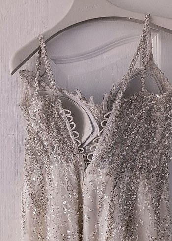 askılı balık model Beyaz Gelinlik - Görsel 6