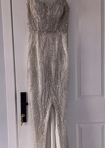 askılı balık model Beyaz Gelinlik - Görsel 8