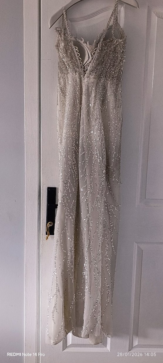 askılı balık model Beyaz Gelinlik - Görsel 4