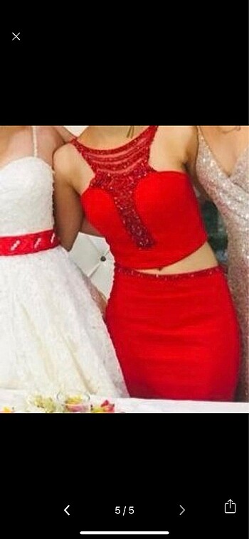 l Beden kırmızı Renk kırmızı taşlı abiye