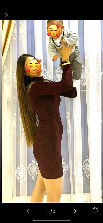 simli bordo abiye elbise