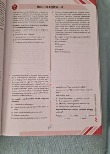 Beden Renk Felsefe Soru Bankası TYT 1. Oturum