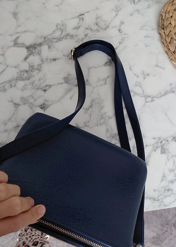 Lacivert Deri Kadın Çanta - Görsel 4