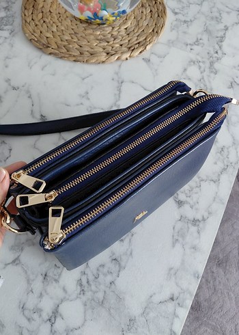 Lacivert Deri Kadın Çanta - Görsel 5