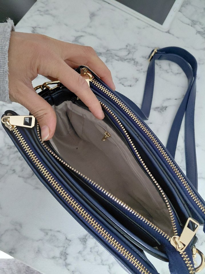 Lacivert Deri Kadın Çanta - Görsel 3