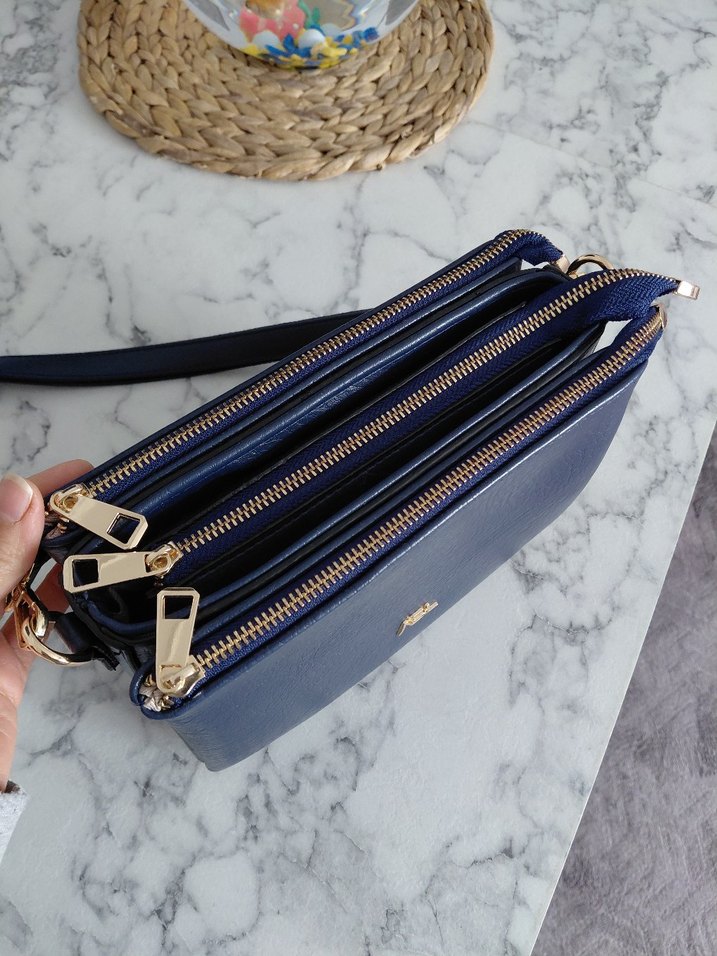 Lacivert Deri Kadın Çanta - Görsel 5