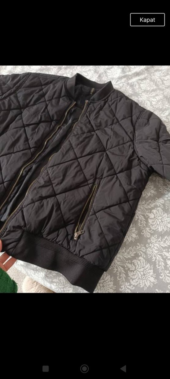 Dik Yaka Siyah Fermuarlı Kadın Ceket - Görsel 2