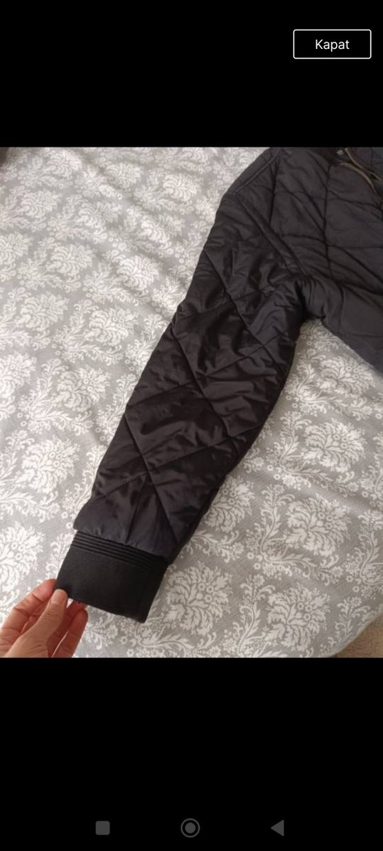 Dik Yaka Siyah Fermuarlı Kadın Ceket - Görsel 3