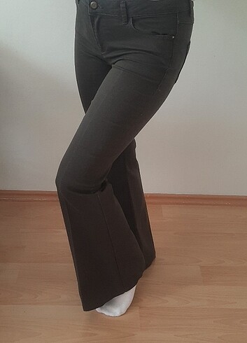 m Beden haki Renk LCW vintage ispanyol paça pantolon