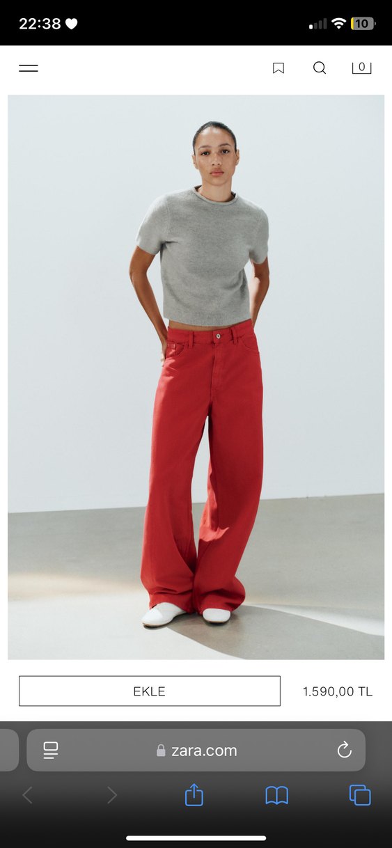 Zara Minimal Gri Melanj Triko Kazak — görsel 4/5