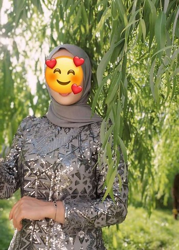 Diğer Gri Uzun Payetli Etnik Desen Abiye Elbise