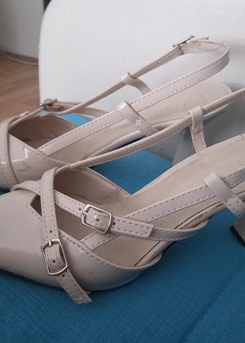 bej Tokalı Stiletto Kadın Abiye Ayakkabı