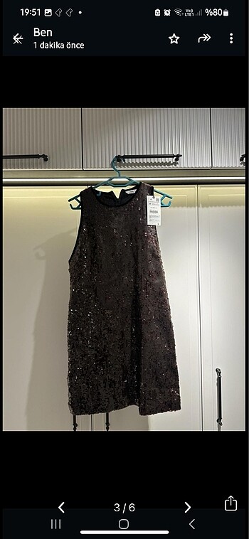 Zara Zara pul payet elbise etiketli