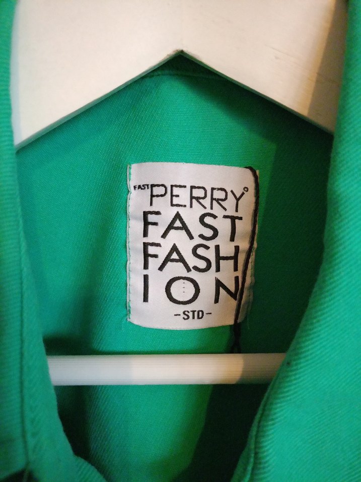 Perry eteği püsküllü gabardin yeşil standart beden ceket gömlek - Görsel 2