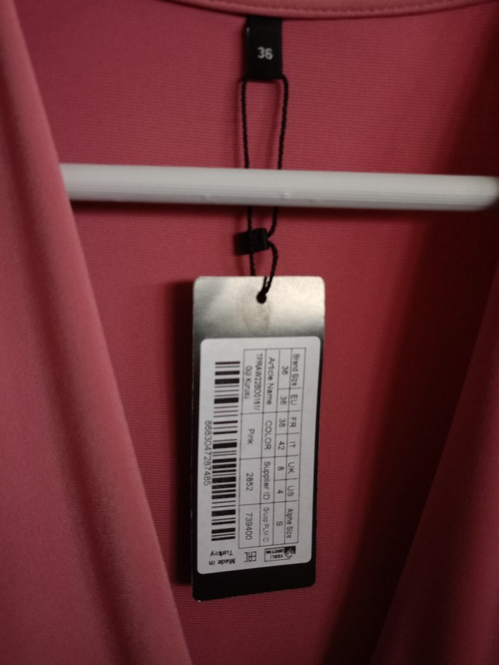 Pembe Drapeli V Yaka Uzun Kollu Kadın Bluz Body - Görsel 3