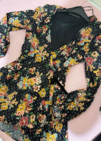 Bordo Zara Trafaluc şortlu mini elbise - Görsel 2