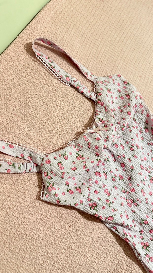 Çiçek Desenli Pembe Pinterest elbise - Görsel 4