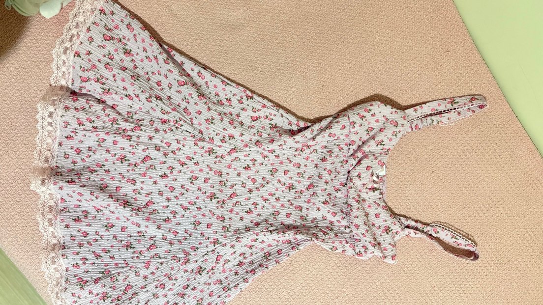 Çiçek Desenli Pembe Pinterest elbise - Görsel 2