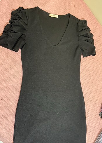 Fırfırlı Siyah Kadın elbise - Görsel 3