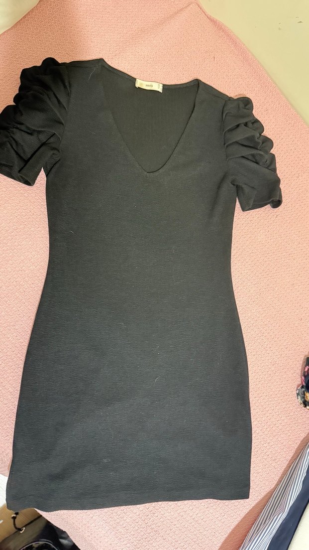 Fırfırlı Siyah Kadın elbise - Görsel 2