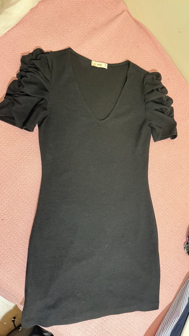 Fırfırlı Siyah Kadın elbise - Görsel 3