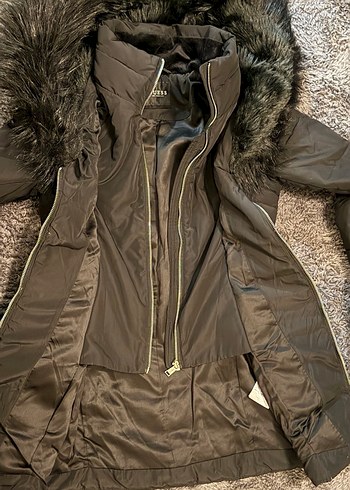 Kürk Detaylı Siyah Kadın Kışlık Mont - Görsel 5