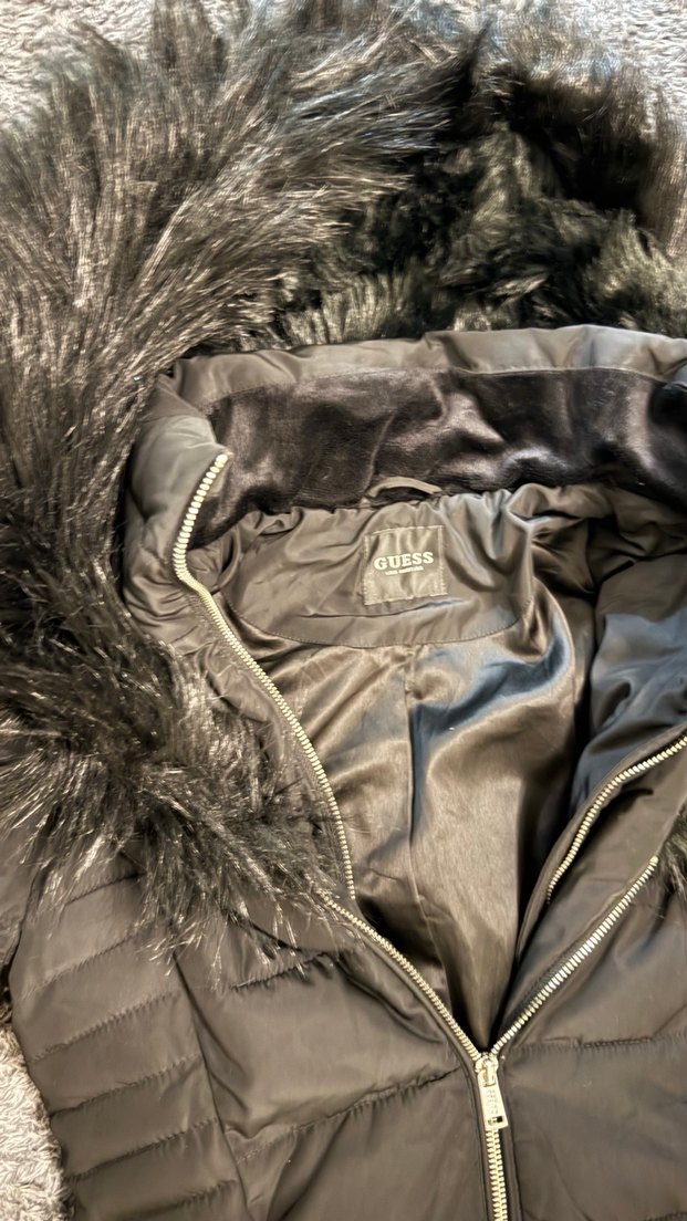 Kürk Detaylı Siyah Kadın Kışlık Mont - Görsel 2