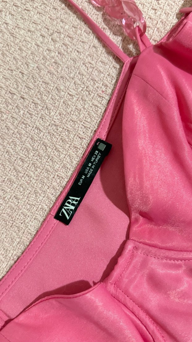 Askı detaylı mini saten elbise - Görsel 5