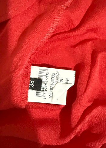 Kırmızı Parlak Uzun Kollu Kadın Gömlek elbise - Görsel 3