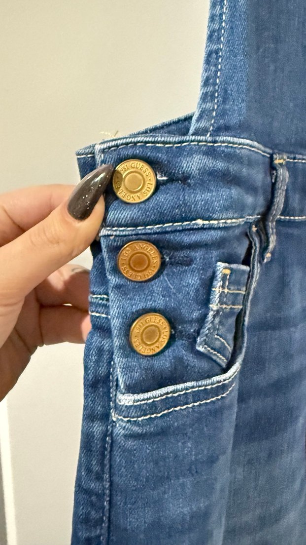 Kadın Mavi Denim Midi Tulum - Görsel 2