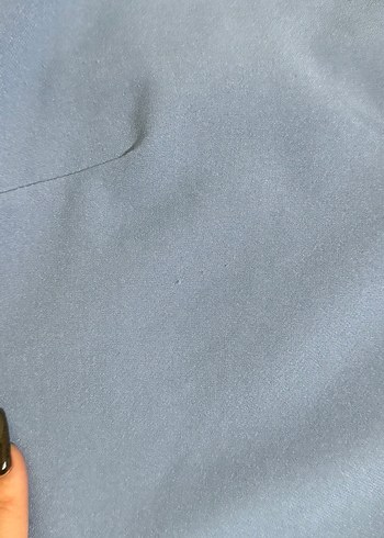 Mavi V Yaka Askılı elbise - Görsel 3