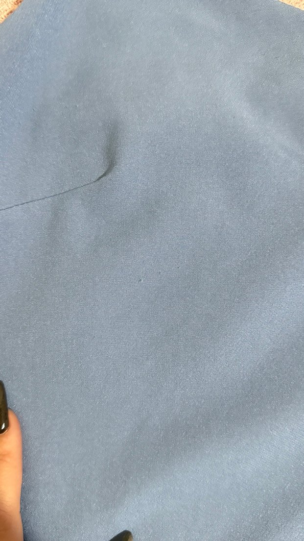 Mavi V Yaka Askılı elbise - Görsel 3