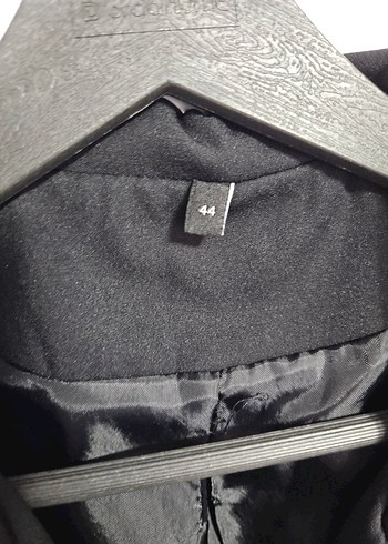 44 Beden Kadın Siyah Düğmeli Midi Blazer Ceket