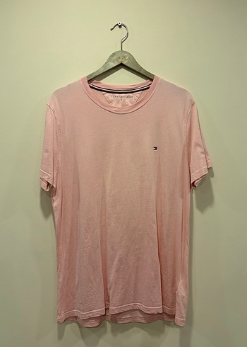 Tommy Hilfiger Acik Pembe Bisiklet Yaka Tisort