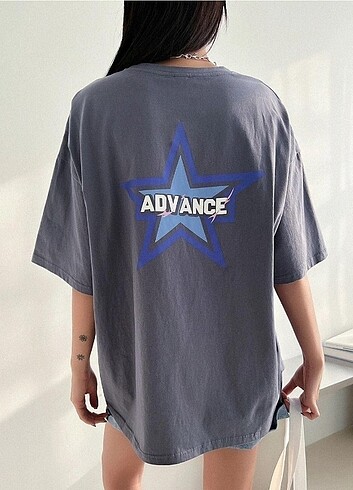 Kadın Advance Baskılı Oversize T-Shirt