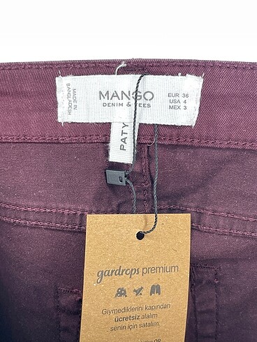 36 Beden bordo Renk Mango Jean / Kot %70 İndirimli.