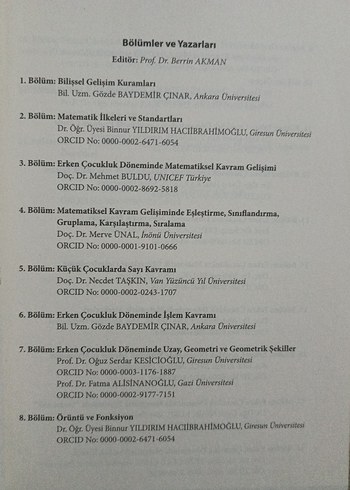 Erken Çocuklukta Matematik Eğitimi Kitabı - Görsel 2