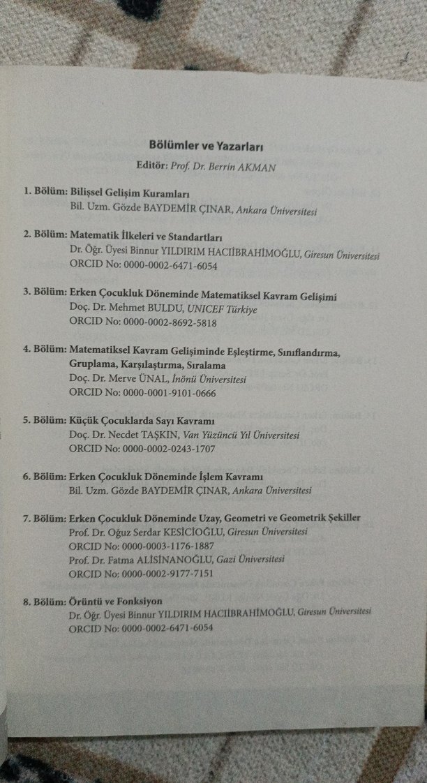 Erken Çocuklukta Matematik Eğitimi Kitabı - Görsel 2