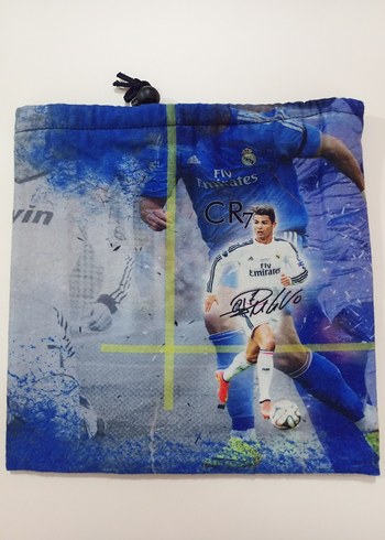 Mavi Baskılı Erkek Çocuk Spor Bere -Boyunluk Velcro - Görsel 2