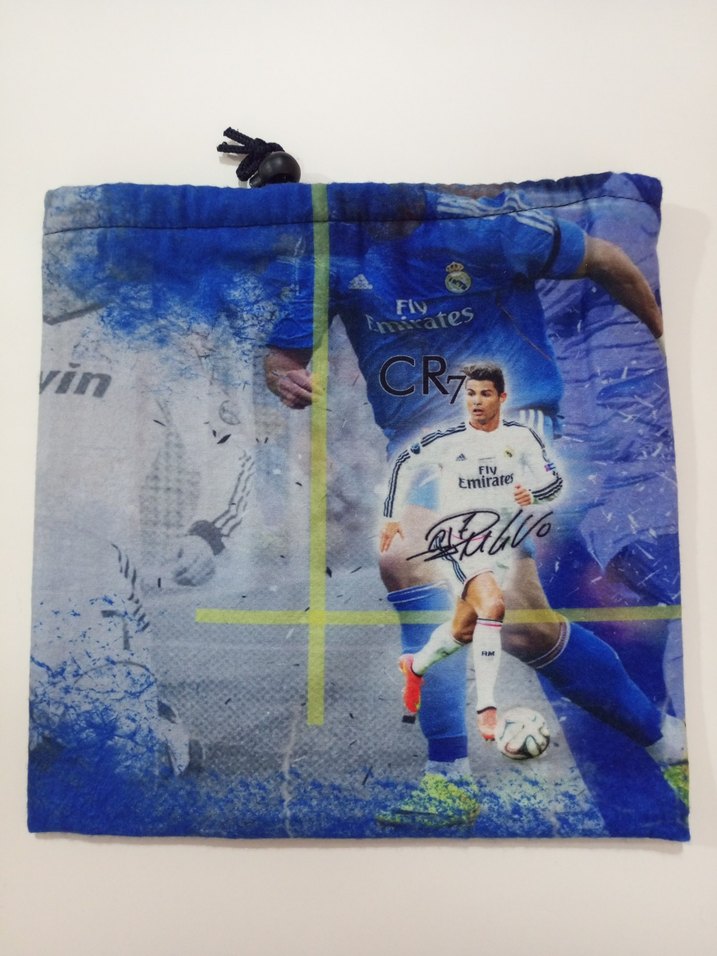 Mavi Baskılı Erkek Çocuk Spor Bere -Boyunluk Velcro - Görsel 2