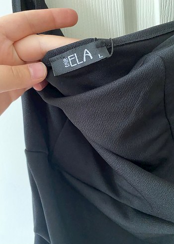 Uzun Siyah Drapeli Straplez Kadın Elbise - Görsel 4