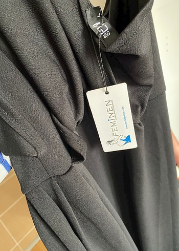 Uzun Siyah Drapeli Straplez Kadın Elbise - Görsel 5