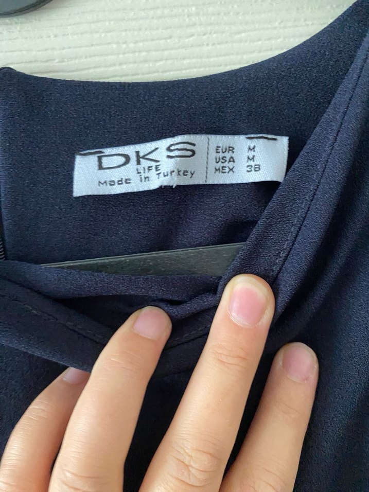 Lacivert Drapeli Midi Kadın Elbise - Görsel 4