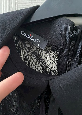 Dantel Detaylı Siyah Midi Goth Elbise - Görsel 3