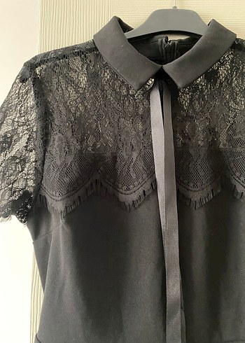 Dantel Detaylı Siyah Midi Goth Elbise - Görsel 2