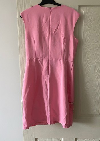 Pembe Drapeli Midi Abiye Elbise - Görsel 2